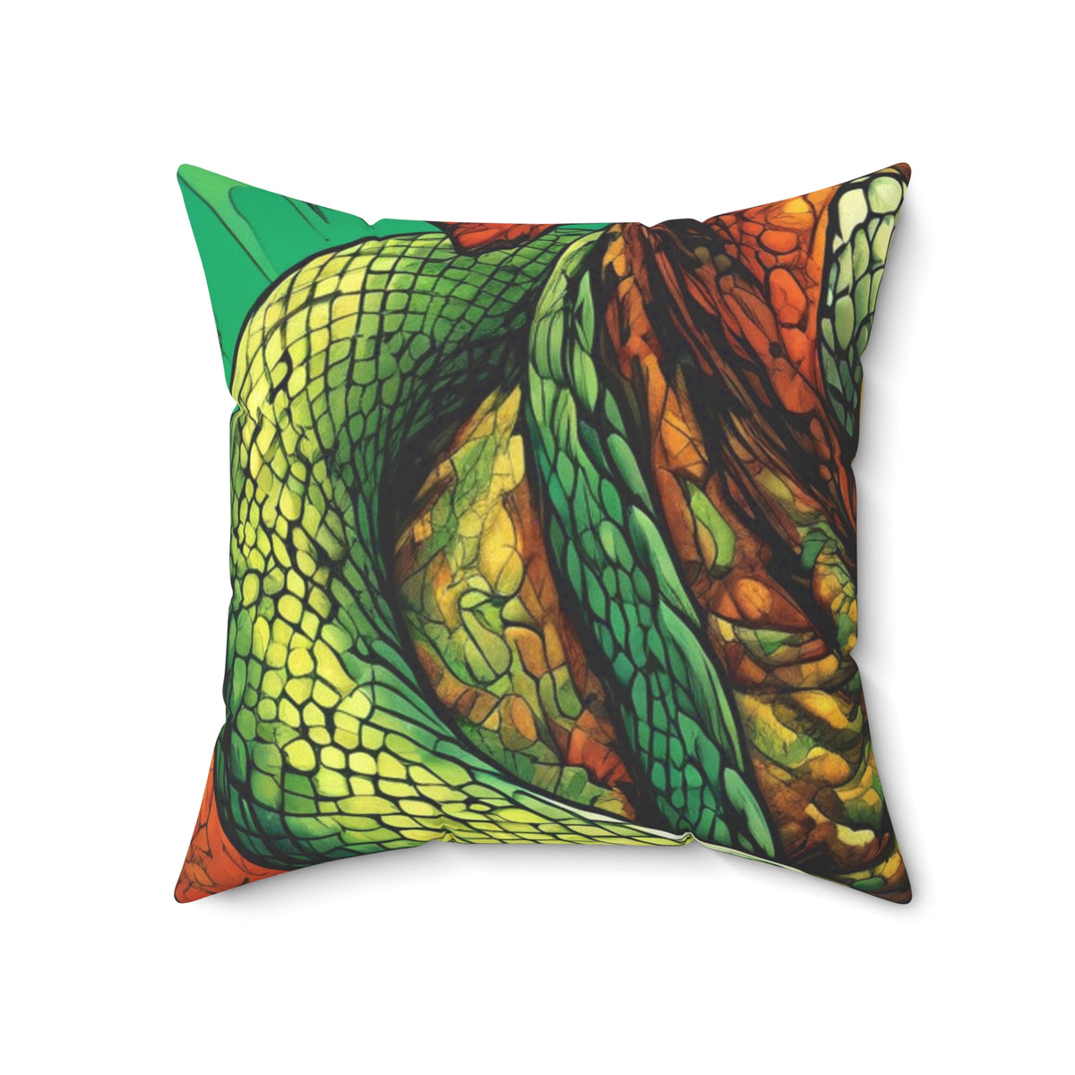 Serpent Guardian Dog Bold Fantasy Decorative Pillow