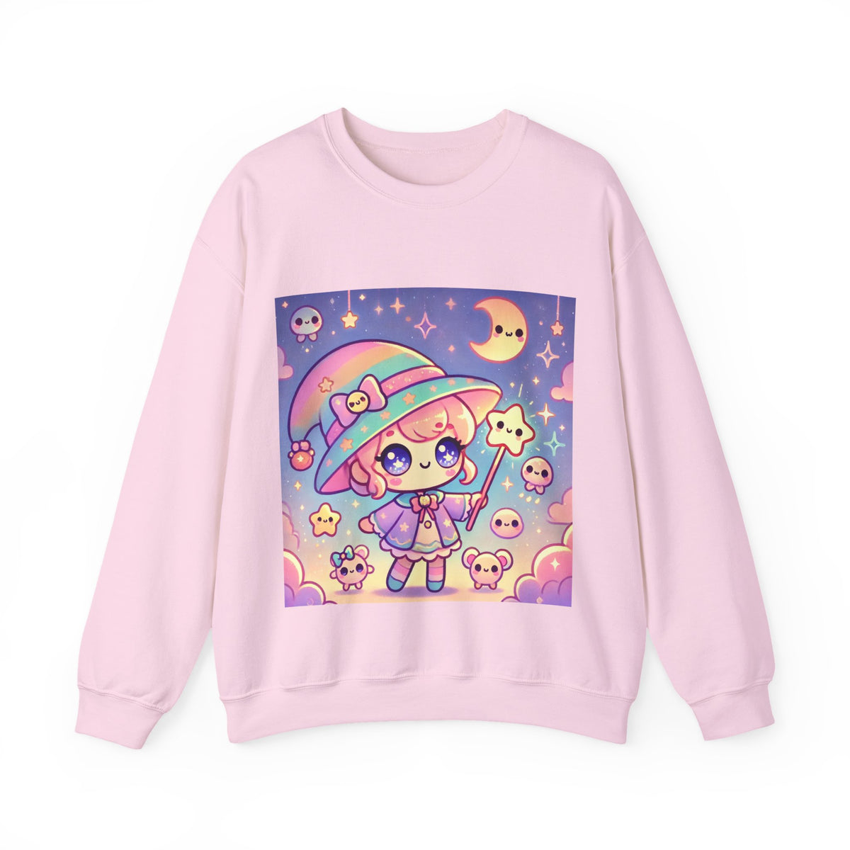 Kawaii Moon Wand Pastel Fantasy Art Sweatshirt