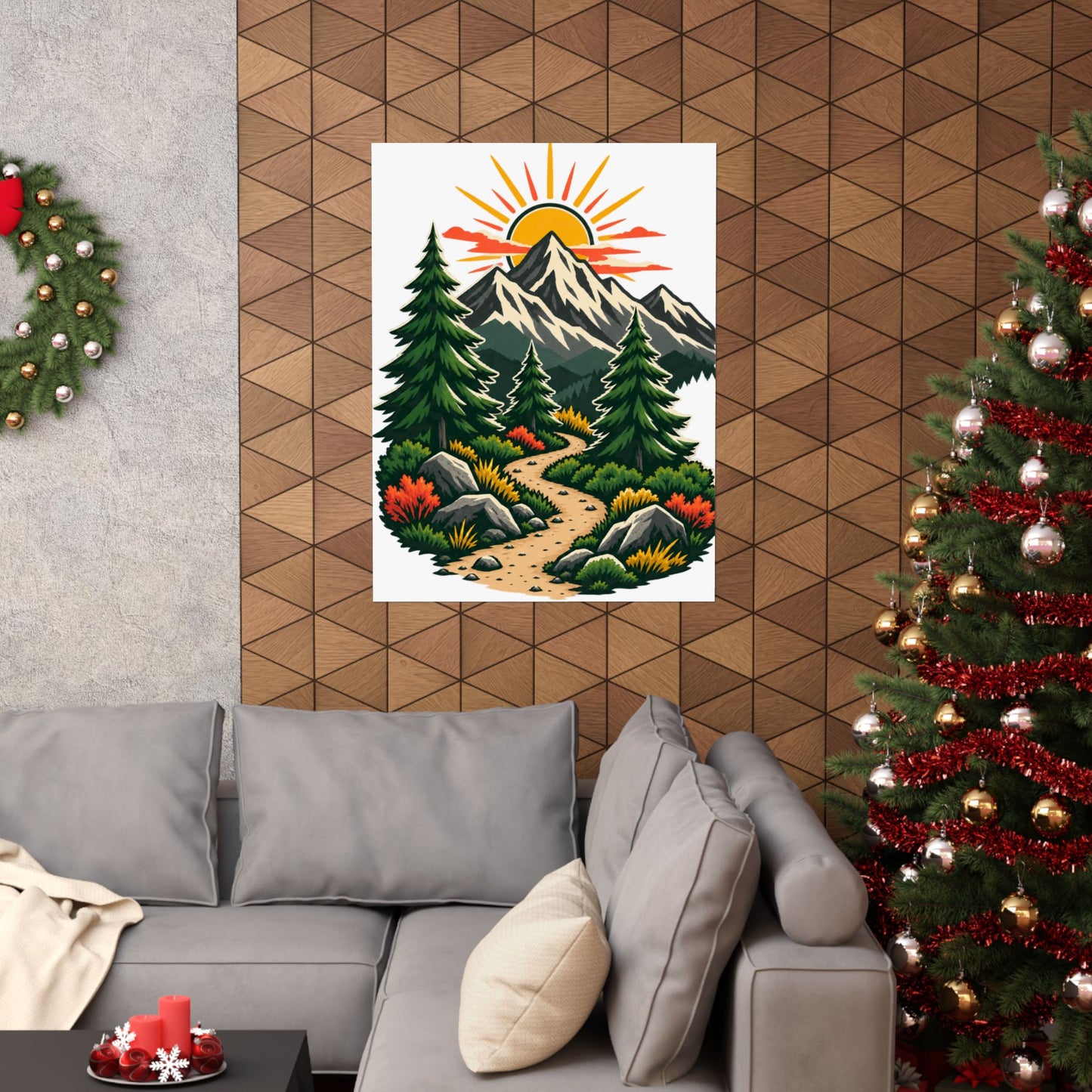 Sunrise Mountain Trail Outdoor Adventure Poster