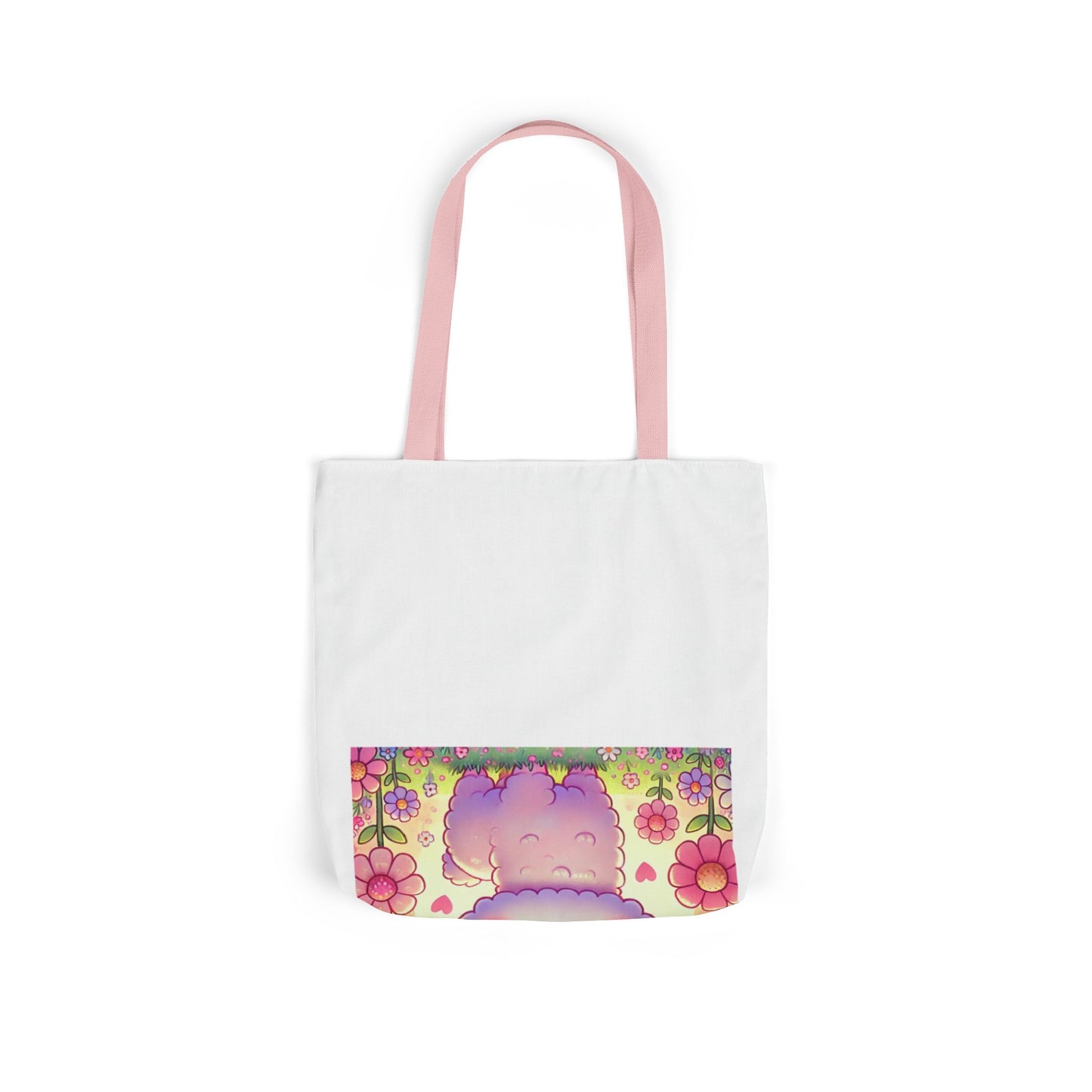 Pastel Floral Alpaca Garden Kawaii Canvas Tote Bag