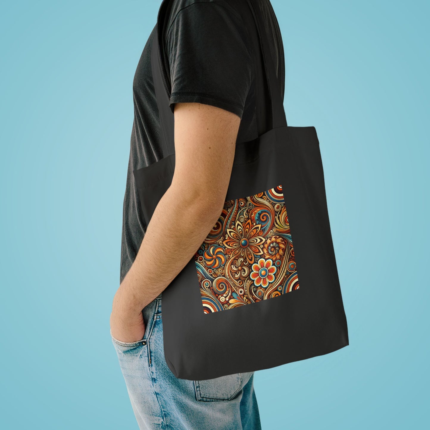 Ornate Abstract Floral Paisley Pattern Tote Bag