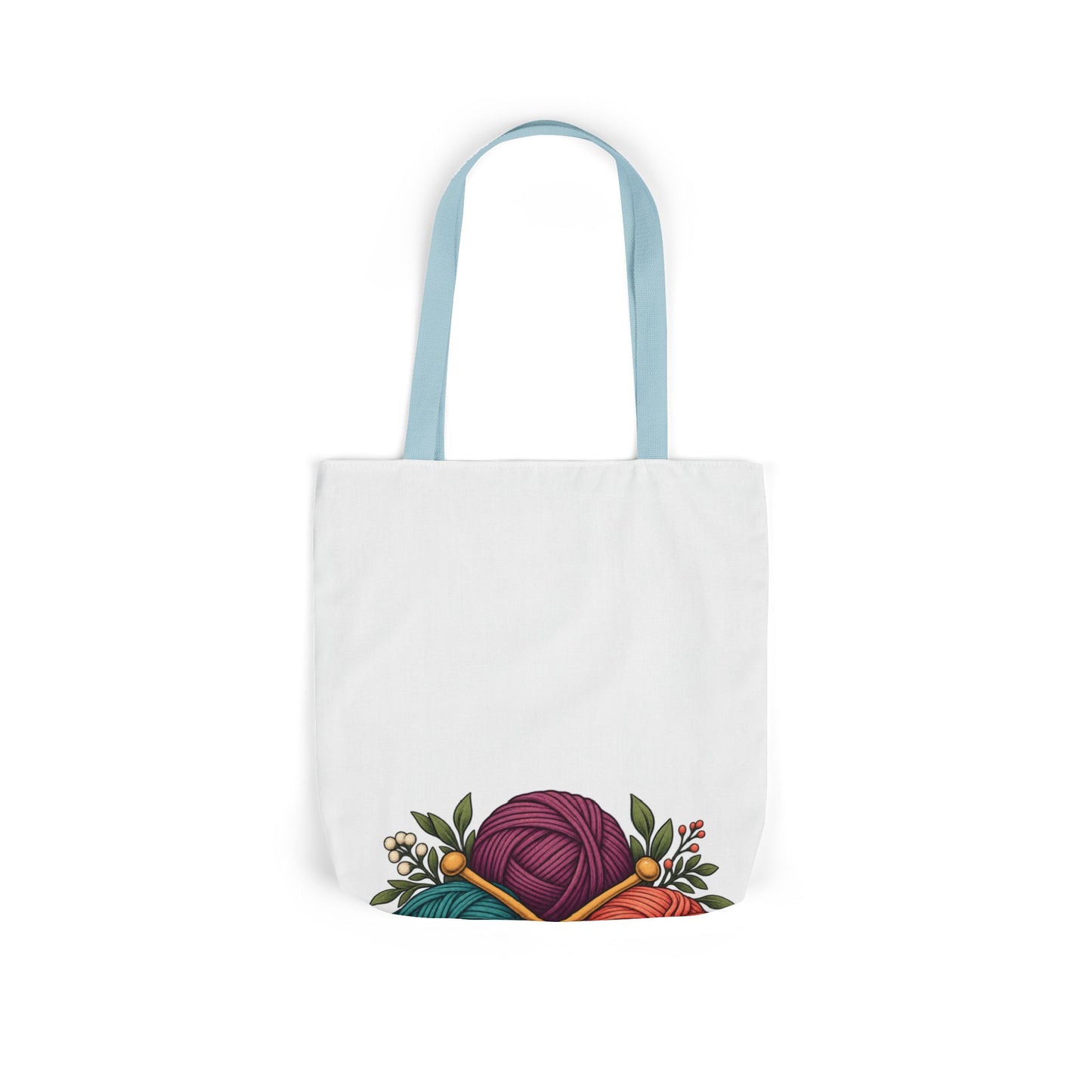 Retro Yarn and Knitting Botanical Art Tote Bag