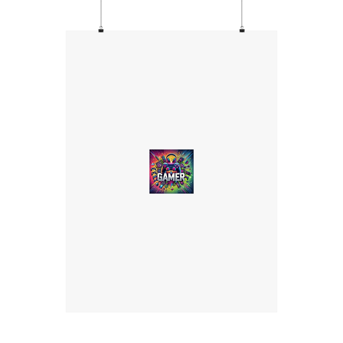 Neon Gamer Energy Retro Arcade Gaming Wall Art Poster