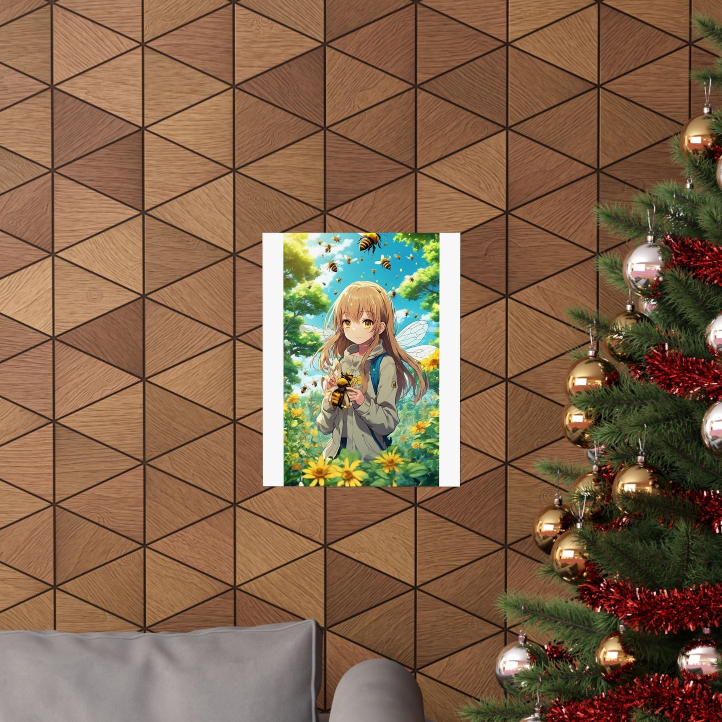 Bee Fairy Garden Anime Nature Art Poster