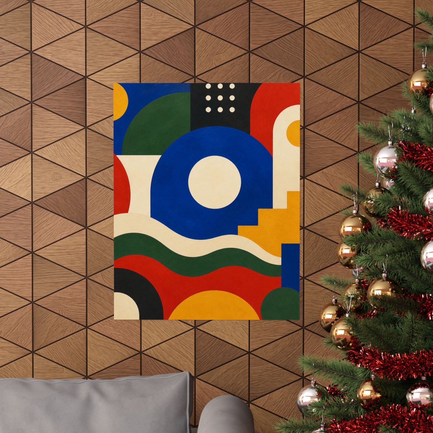 Bold Geometric Balance Abstract Art Poster
