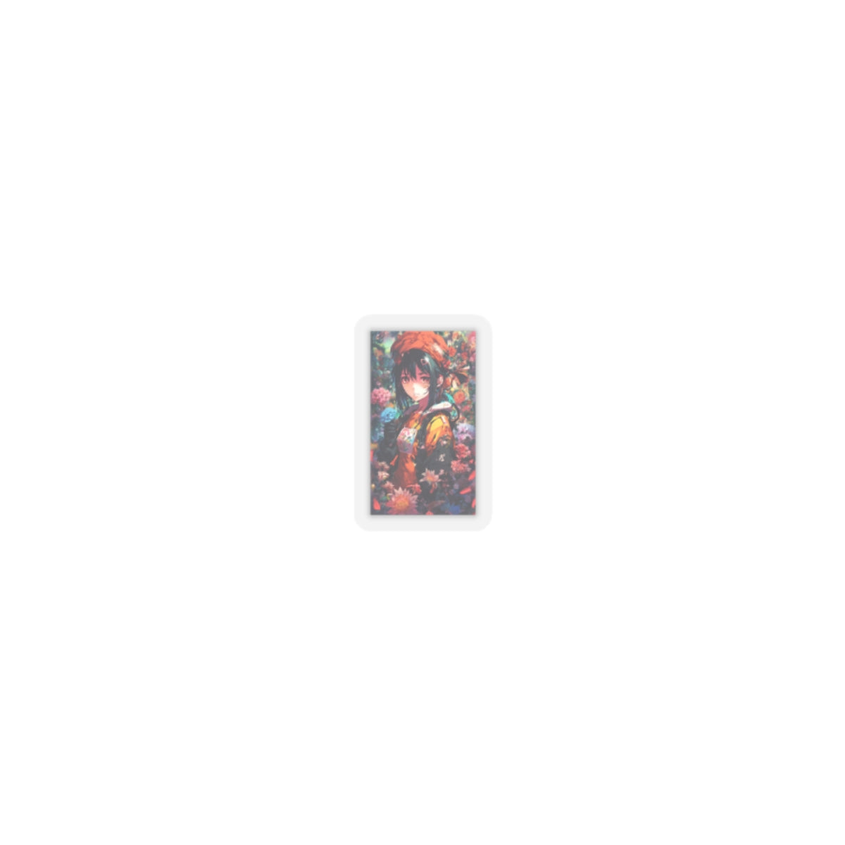 Anime Floral Forest Heroine Portrait Flower Sticker
