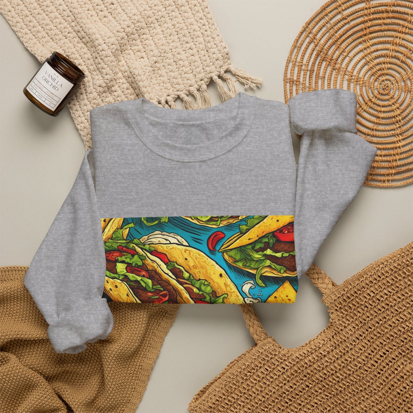 Taco Party Pattern Foodie Gift Art Sweatshirt