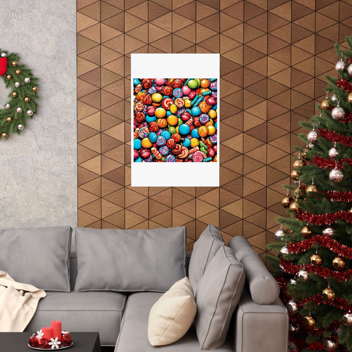 Colorful Candy Pattern Sweets Gift Art Poster