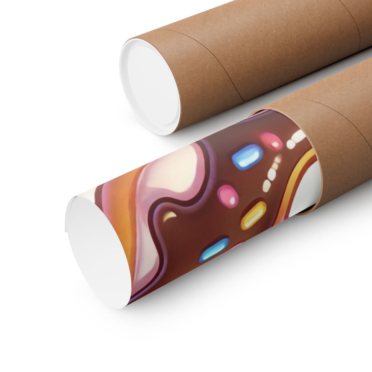 Kawaii Chocolate Donut Cute Dessert Art Poster