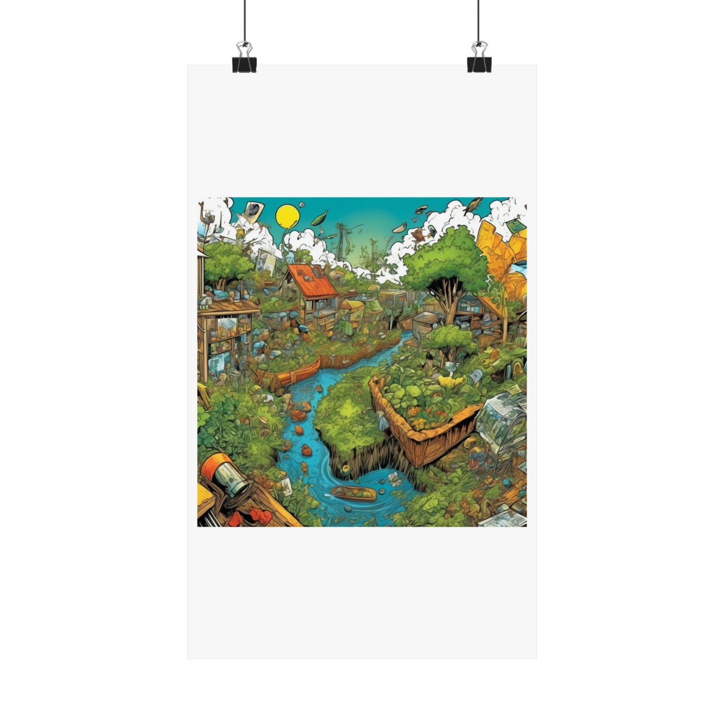 Whimsical Garden Stream Nature Gift Art Poster