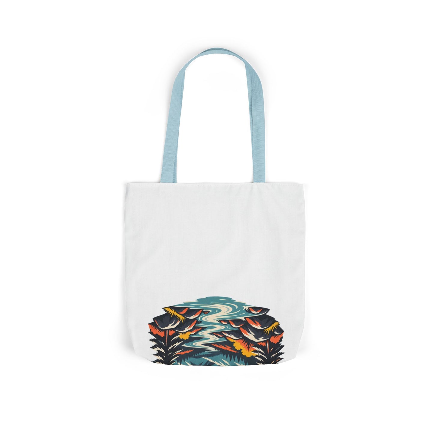 Alpine Sunrise River Mountain Adventure Tote Bag