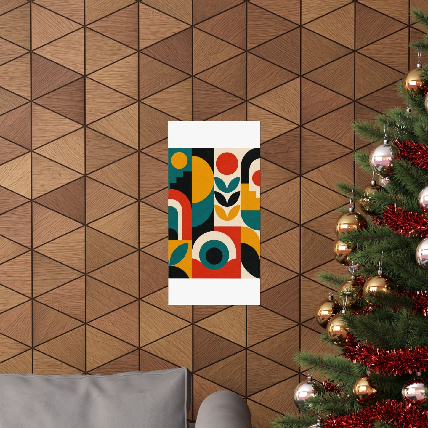 Mid Century Arches Botanical Geometric Abstract Poster