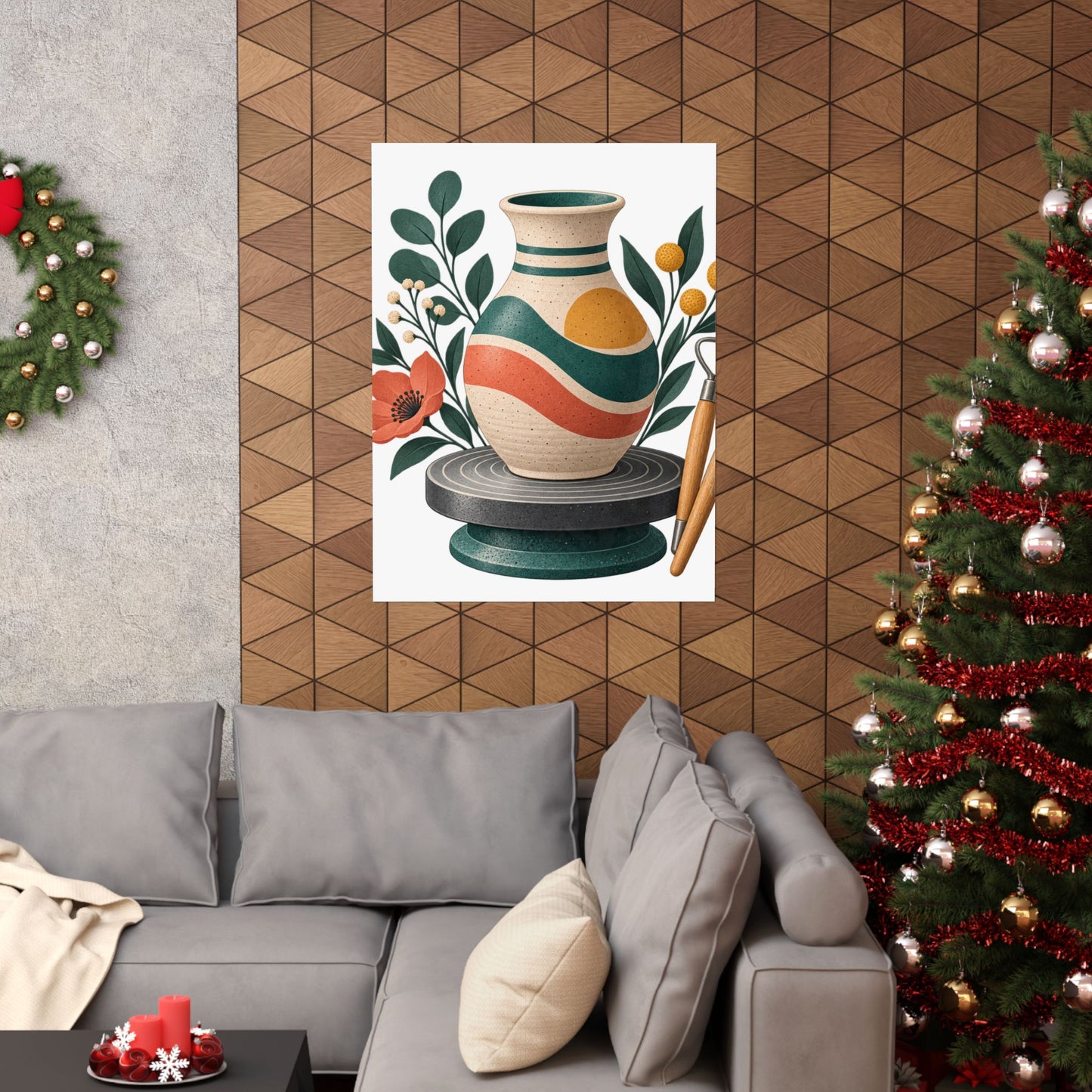 Midcentury Pottery Botanical Art Poster