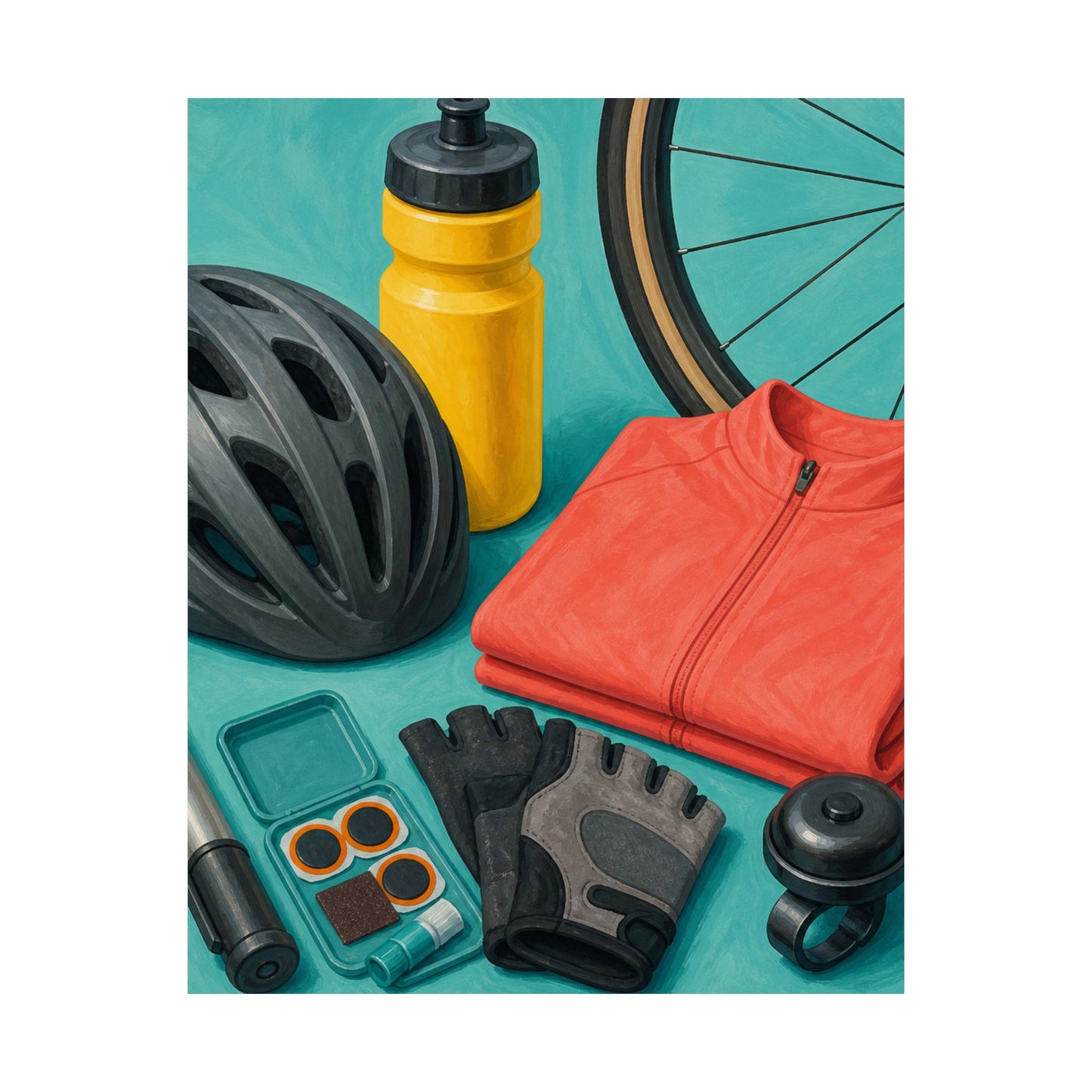 Colorful Cycling Gear Hobby Poster