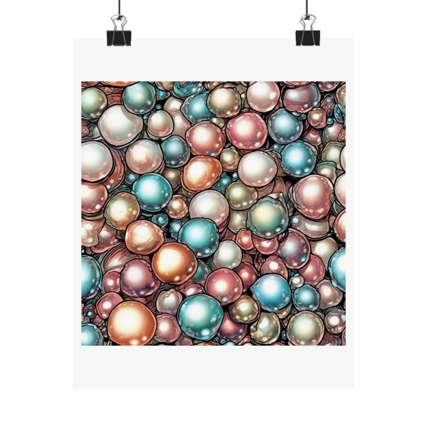 Rainbow Pearl Marble Abstract Gift Art Poster