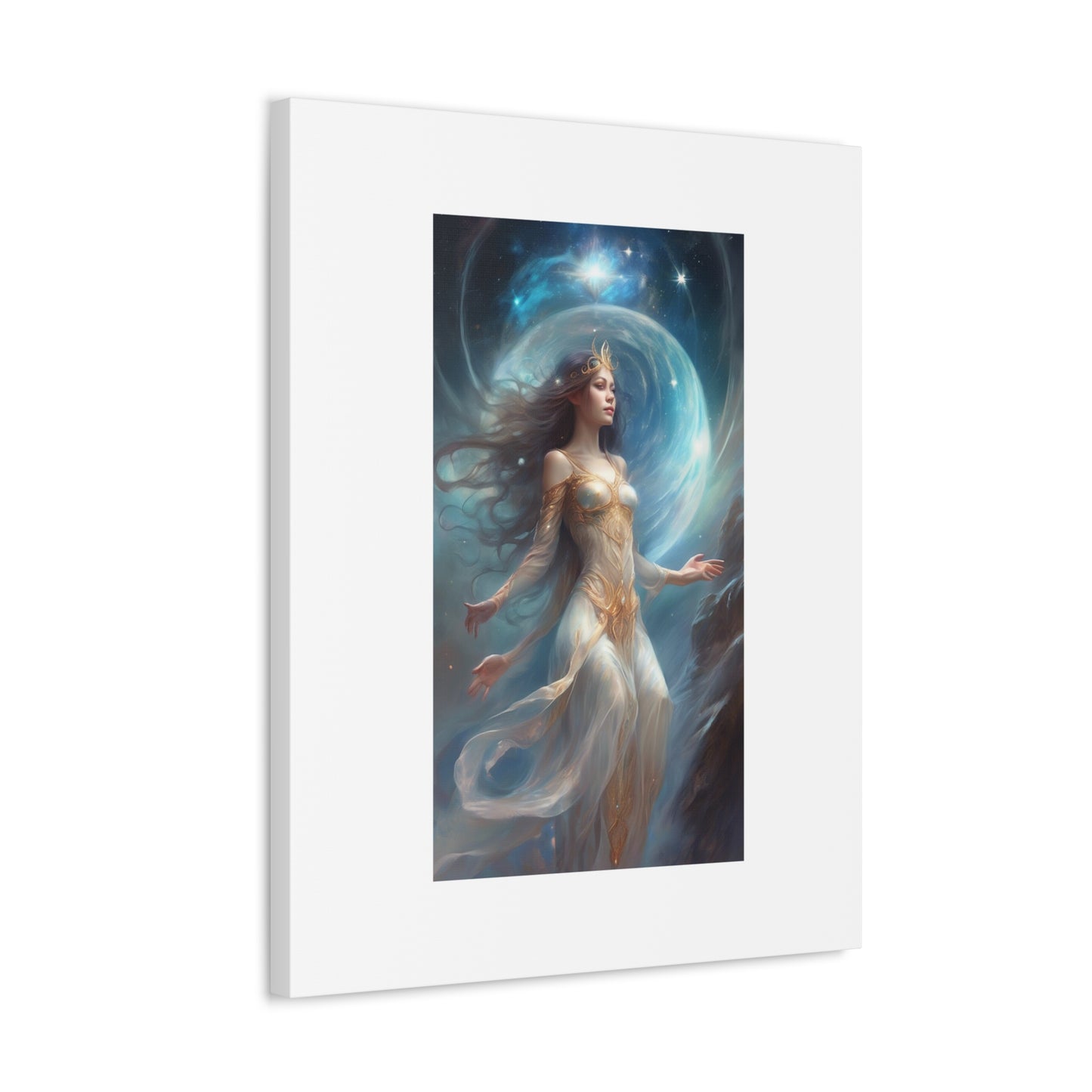 Lunar Celestial Queen Fantasy Portrait Canvas