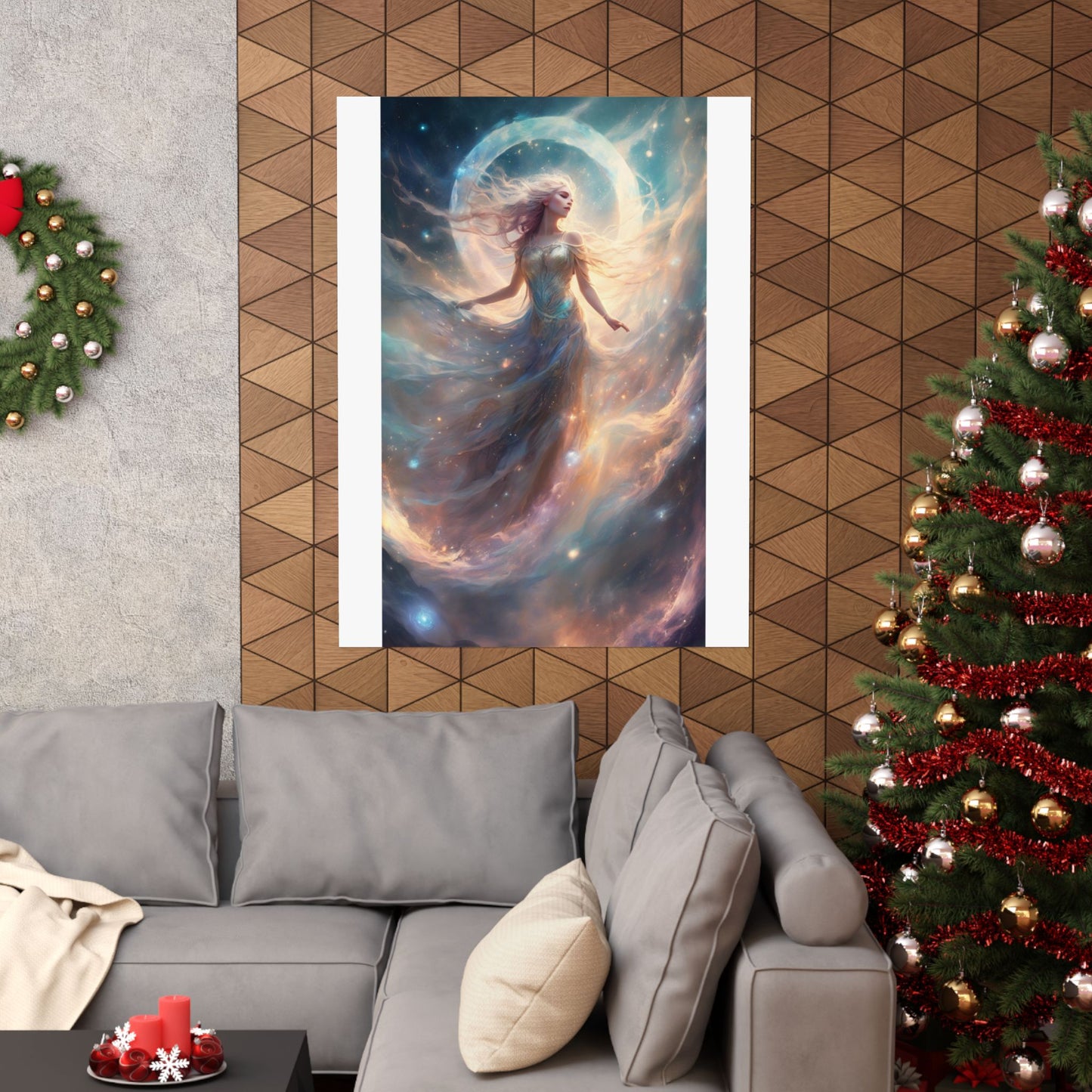 Moonlit Celestial Dancer Fantasy Portrait Poster