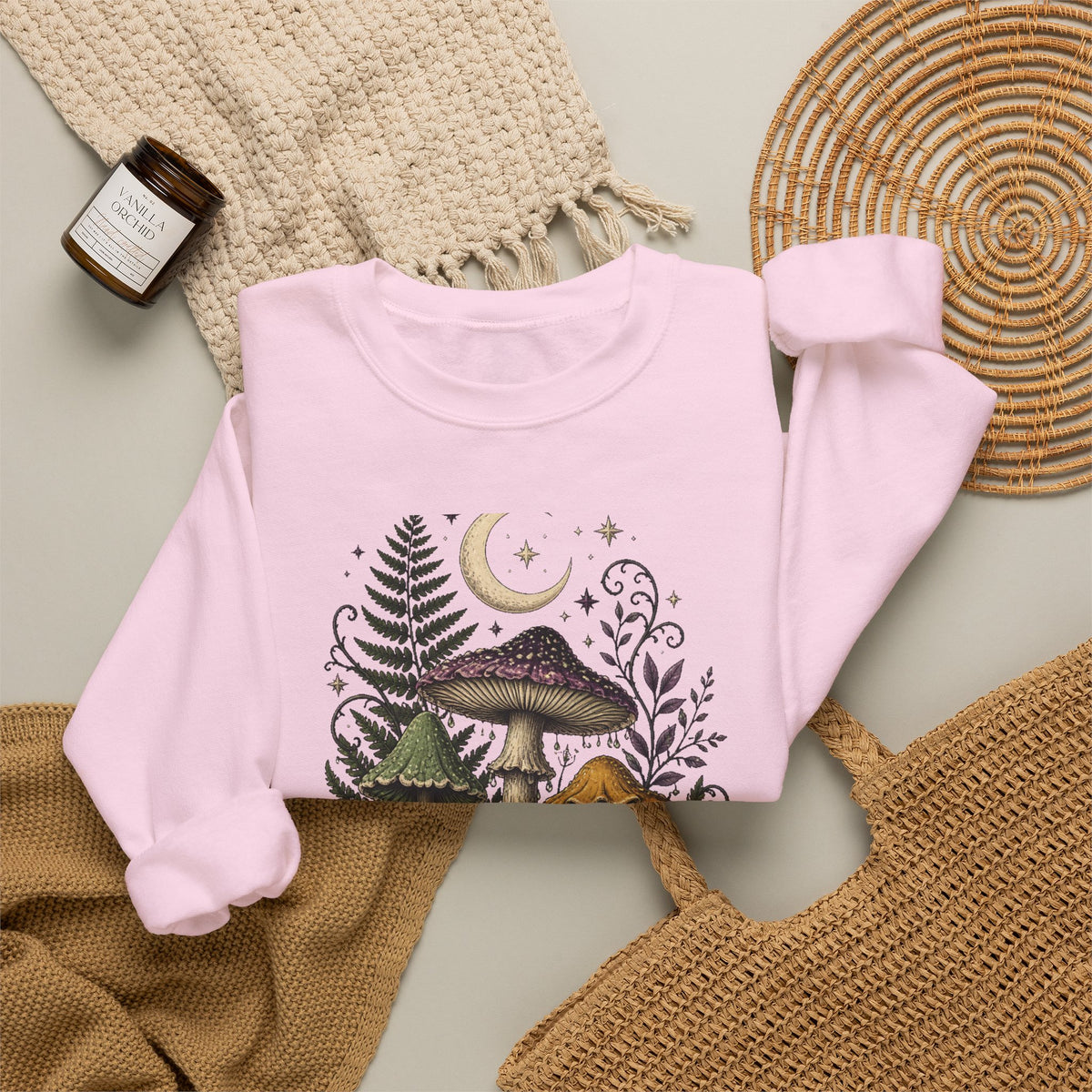 Midnight Mushroom Field Notes Botanical Mushroom Sweatshirt