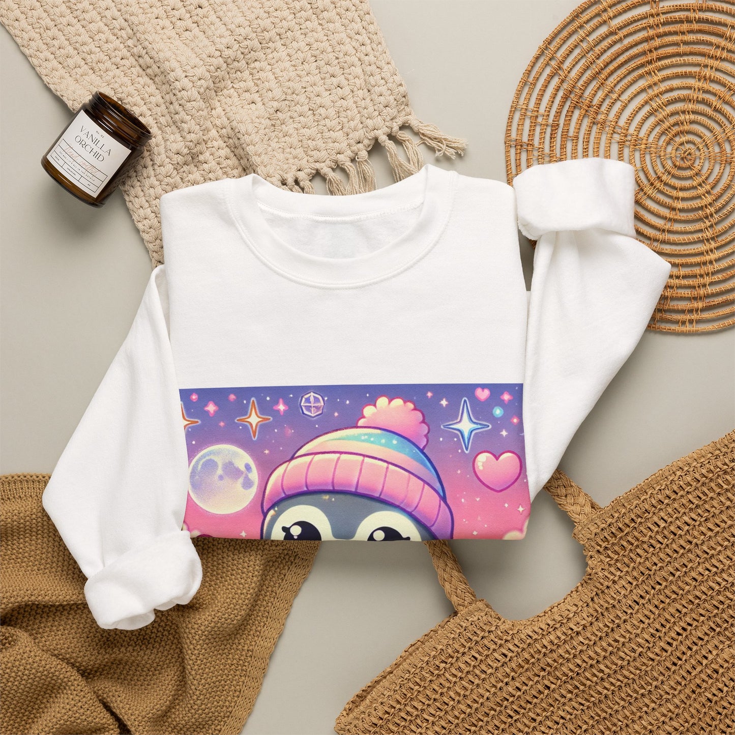 Cute Winter Penguin Ice Floe Kawaii Art Sweatshirt