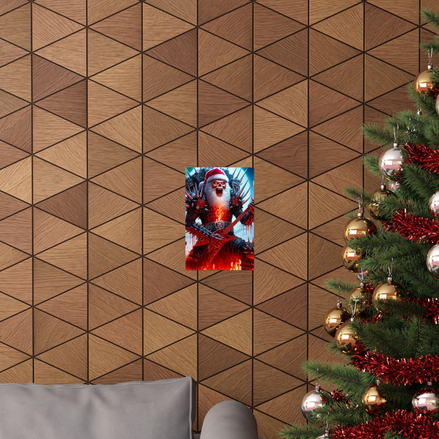 Heavy Metal Santa Holiday Concert Music Room Poster