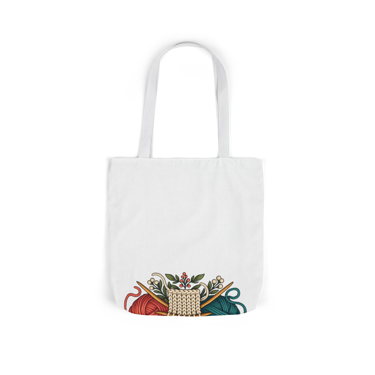Retro Yarn and Knitting Botanical Art Tote Bag