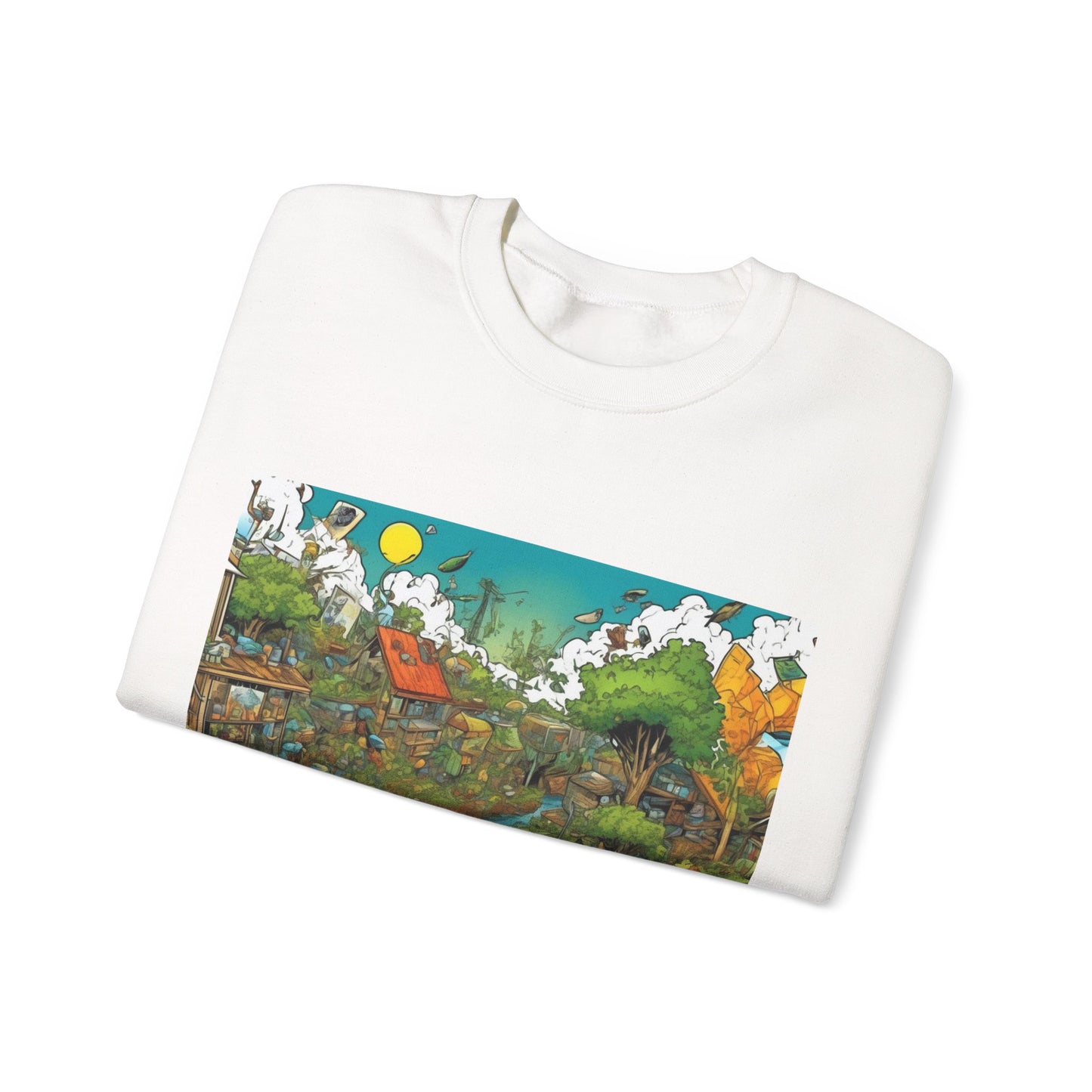Whimsical Garden Stream Nature Gift Art Sweatshirt