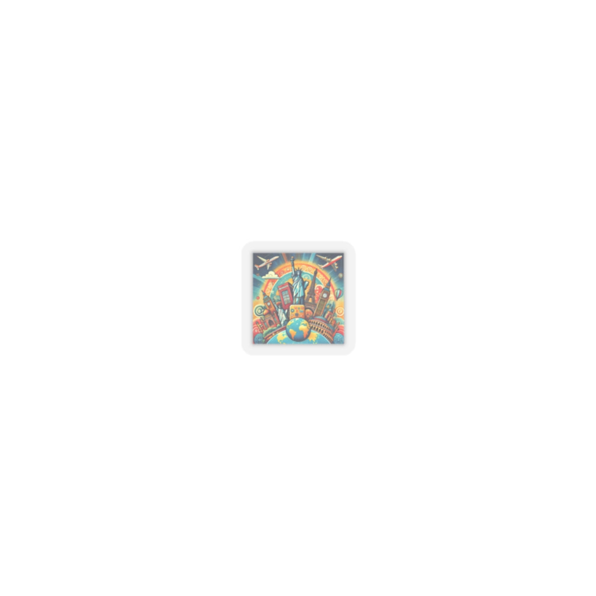 Global Landmark Adventure Collage Adventure Travel Sticker