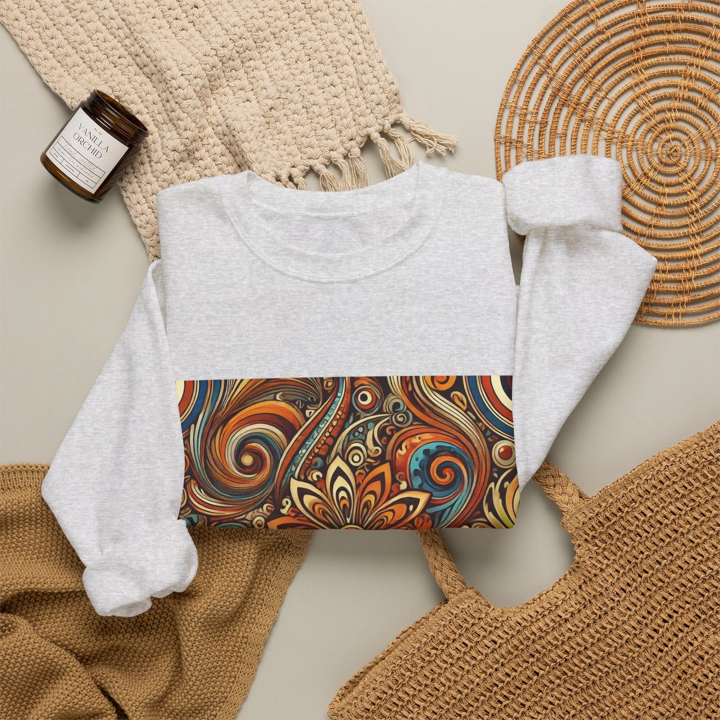 Ornate Abstract Floral Paisley Pattern Sweatshirt