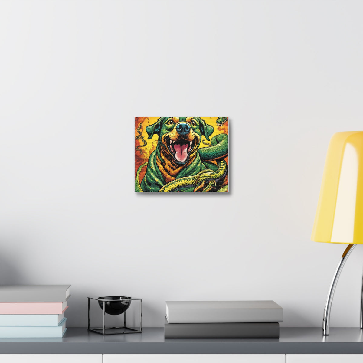 Surreal Serpent Hound Dark Fantasy Canvas Wall Art