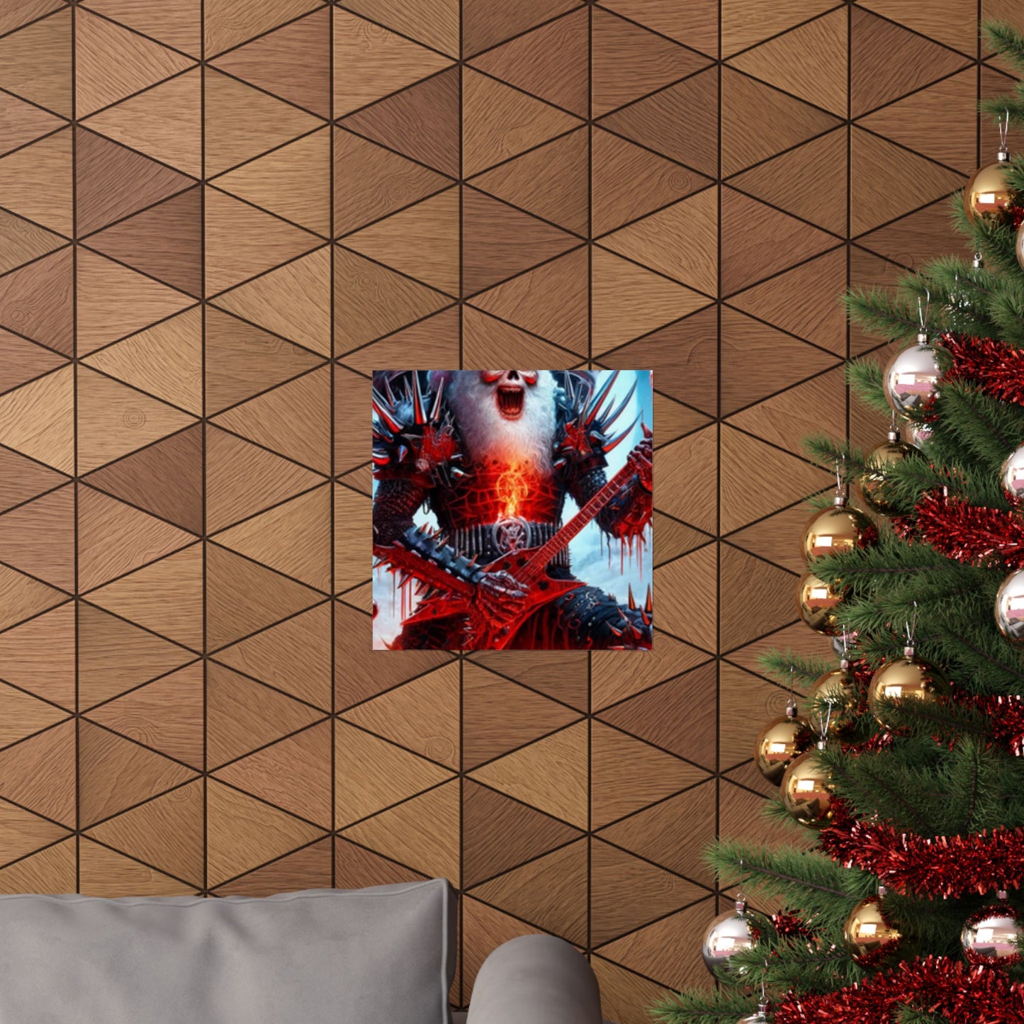 Heavy Metal Santa Holiday Concert Music Room Poster