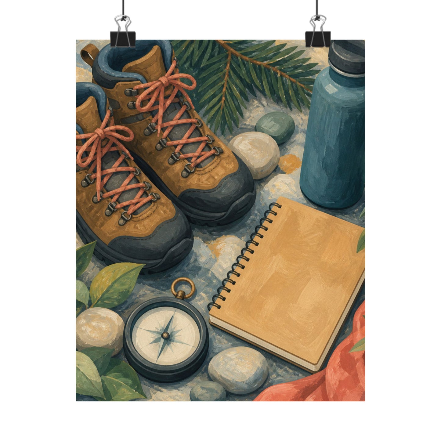 Quiet Hiking Trail Gear Art Poster