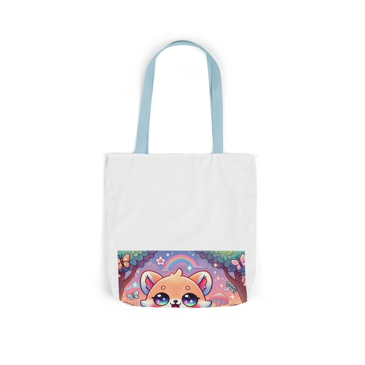 Pastel Woodland Fox Mushroom Kawaii Canvas Tote Bag