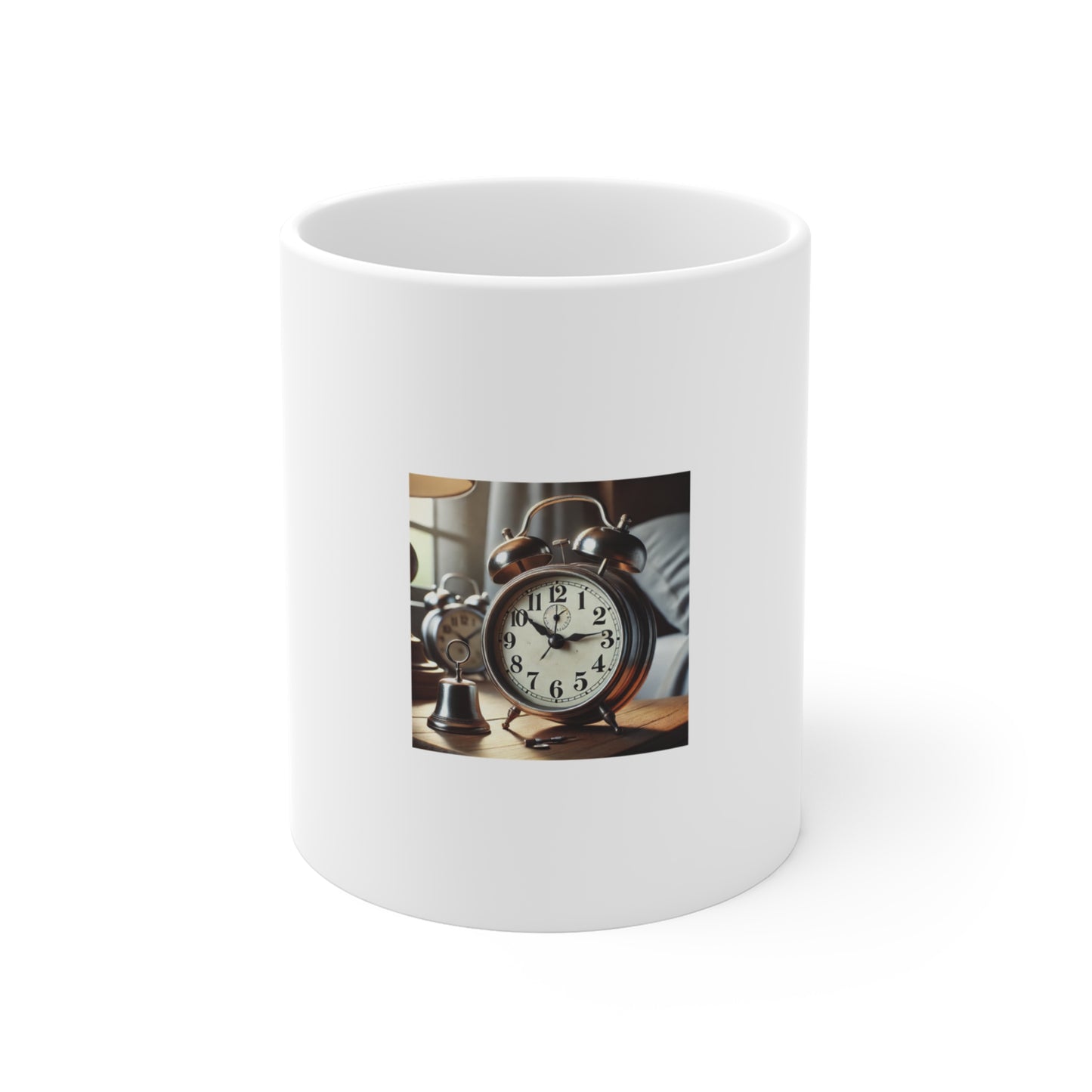 Vintage Alarm Clock Morning Routine Coffee Mug