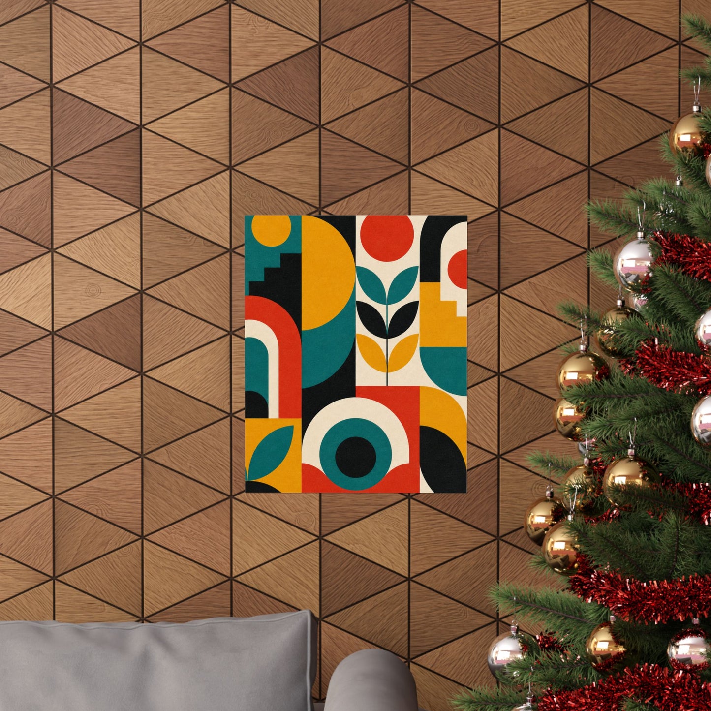 Mid Century Arches Botanical Geometric Abstract Poster