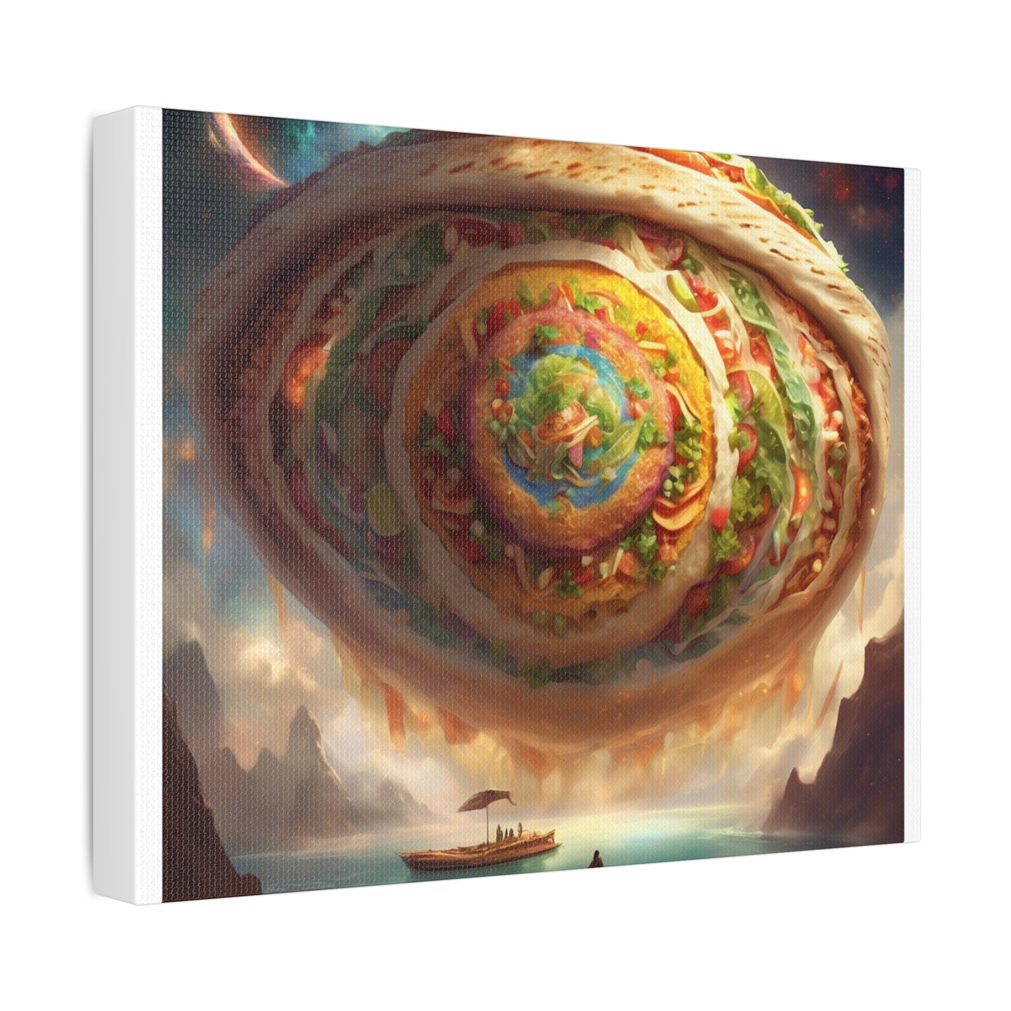 Cosmic Taco Portal Surreal Food Fantasy Art Canvas