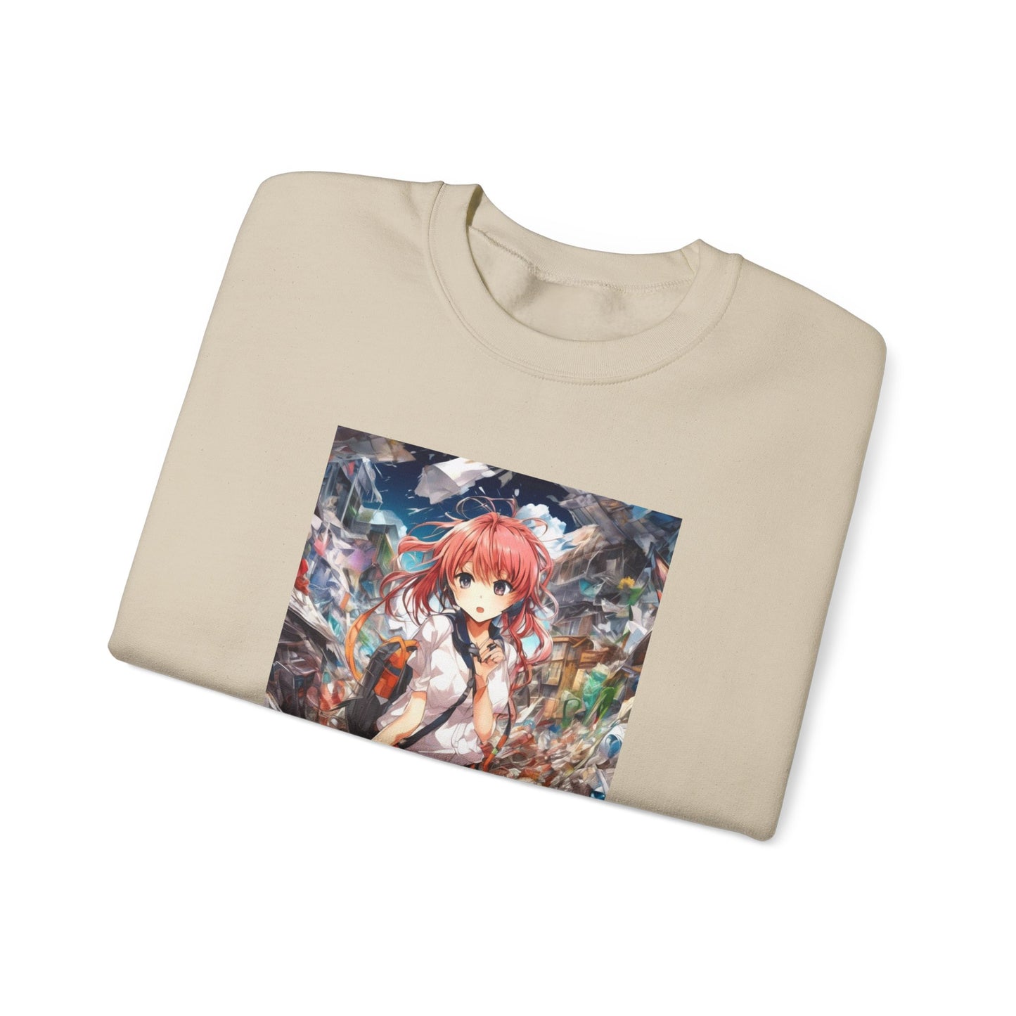 Recycling Day Anime Schoolgirl Eco Street Art Sweatshirt