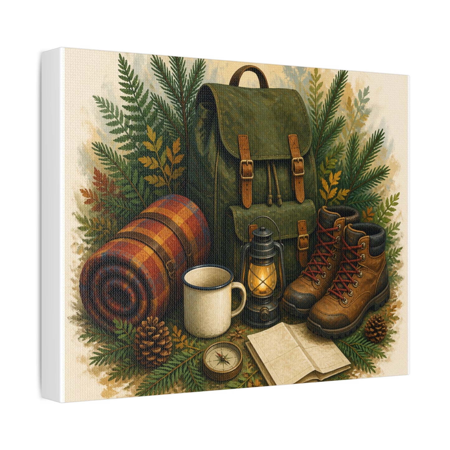 Generic Camping Gear Outdoor Adventure Canvas Art