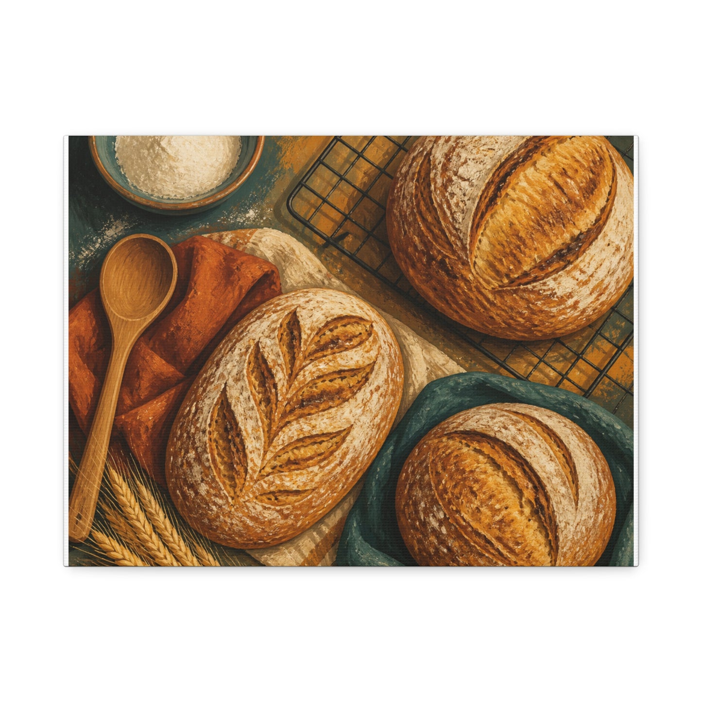 Artisan Bread Baking Still Life Canvas Art