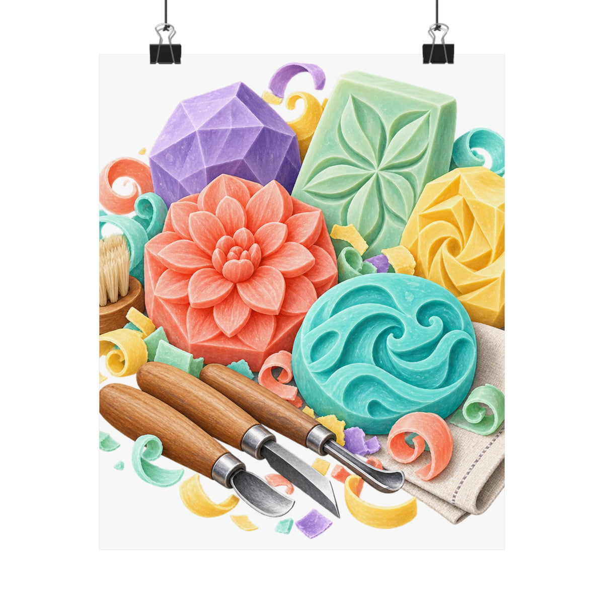 Colorful Soap Carving Workshop Poster