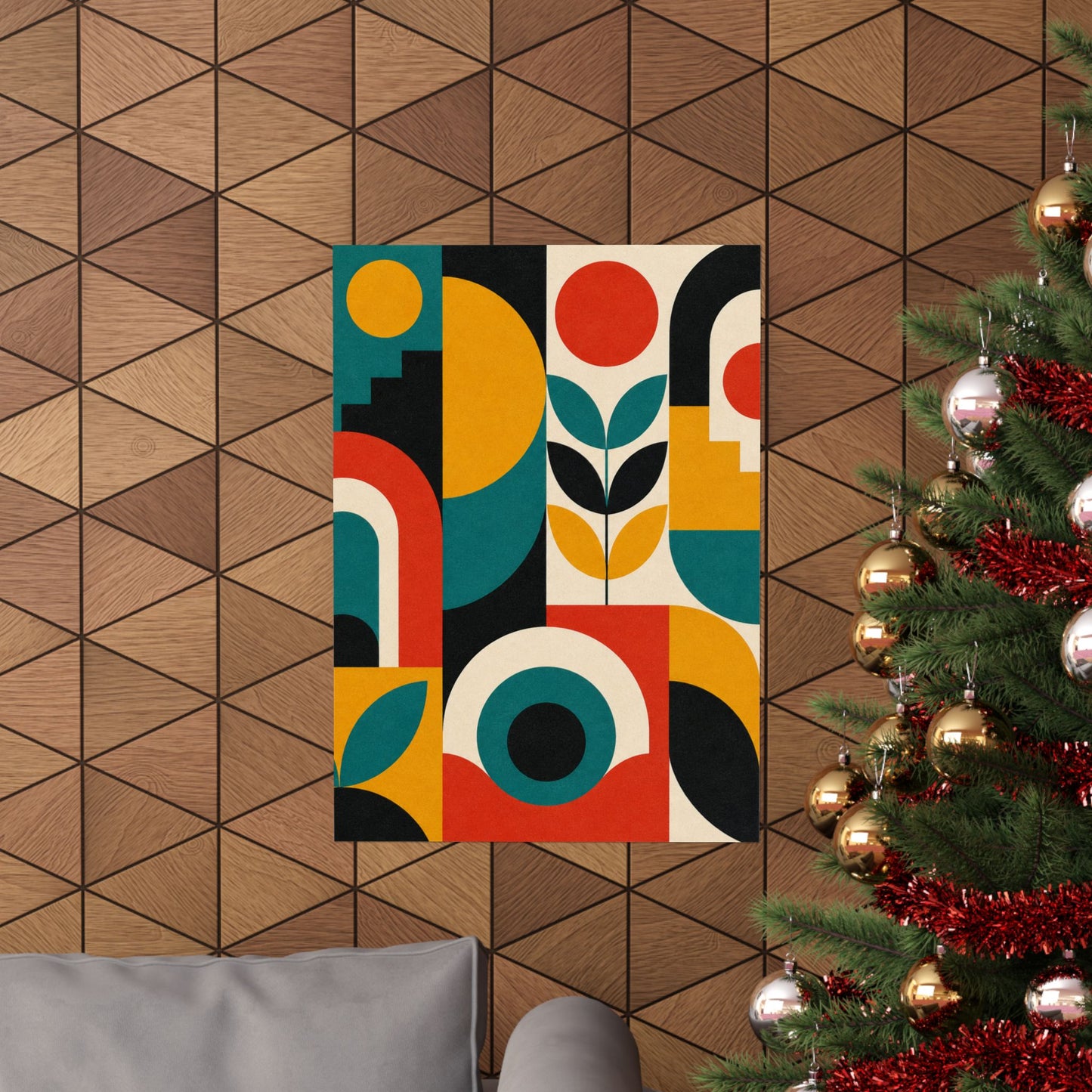 Mid Century Arches Botanical Geometric Abstract Poster