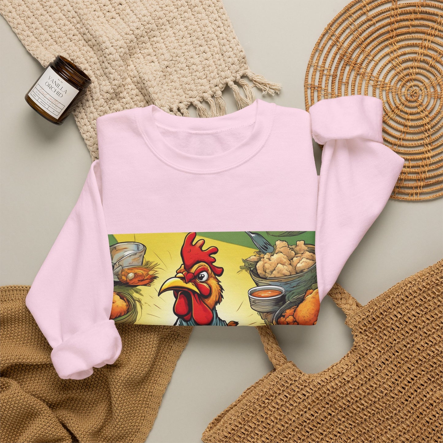 Funny Chicken Fried Food Comfort Food Art Sweatshirt
