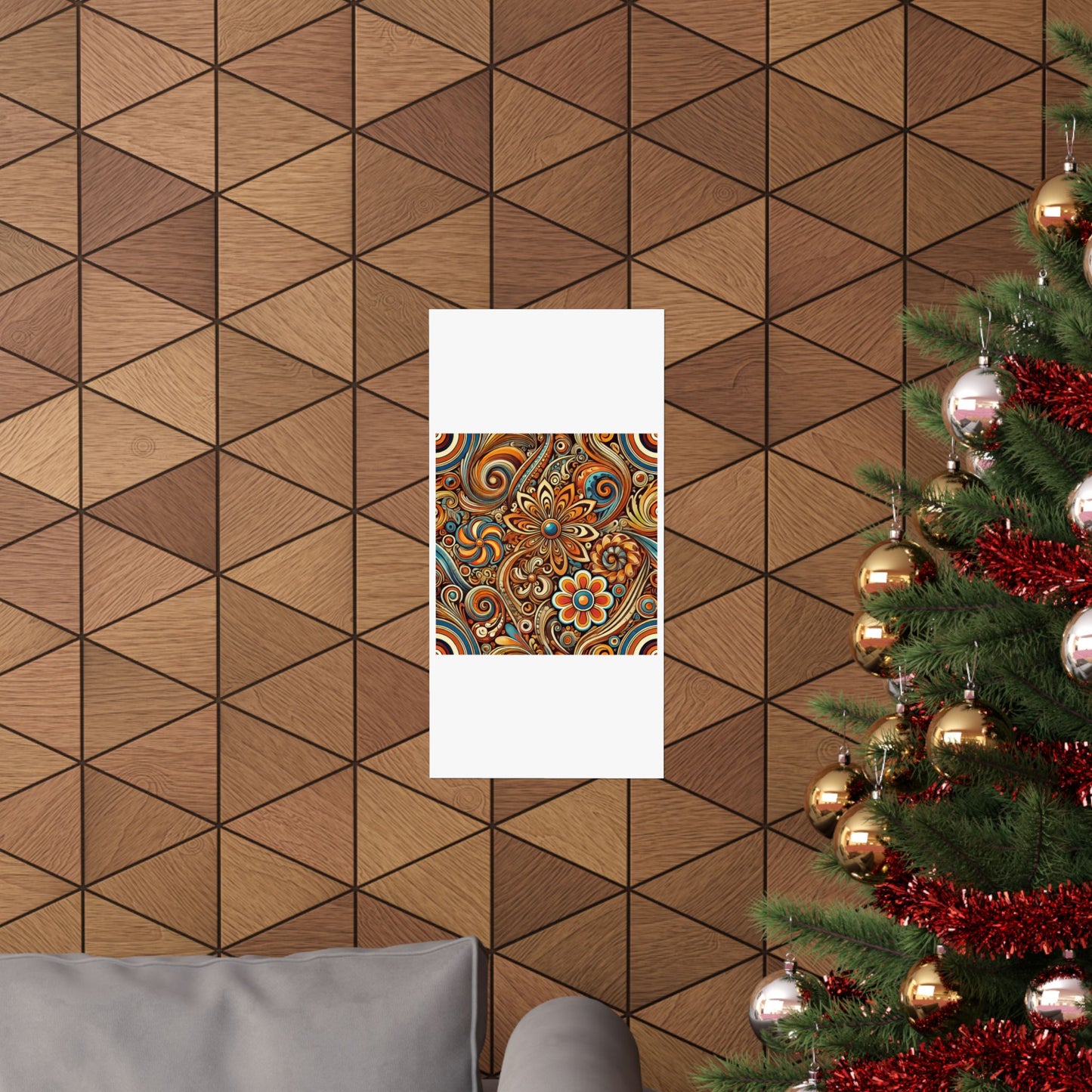 Ornate Abstract Floral Paisley Pattern Poster