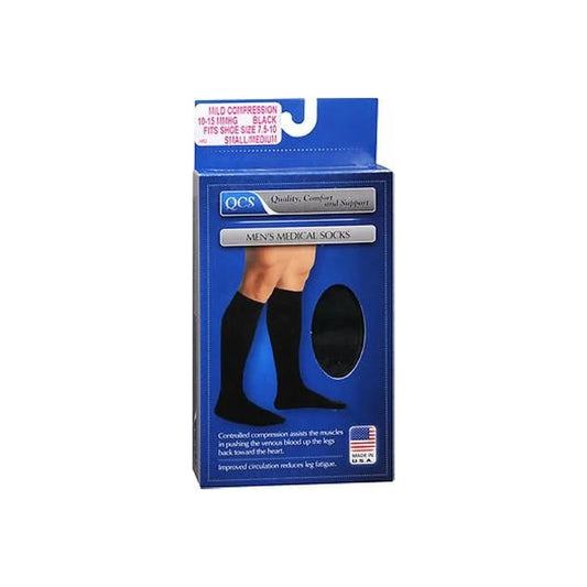 Loving Comfort Men's Knee-High Compression Dress Socks (20-30 mmHg), Closed Toe, Black, Large