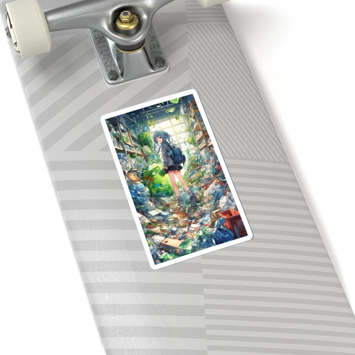 Green Recycling Alley Anime Girl Green City Sticker