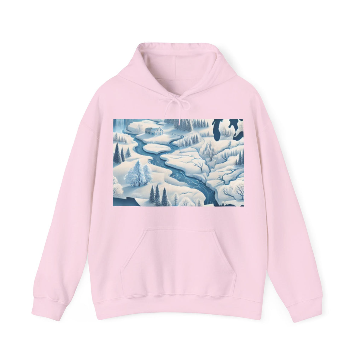 Winter USA Dreamscape Snowy Map Travel Hoodie Geography Gift