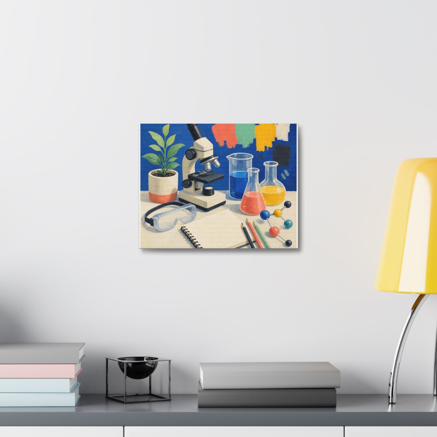 Colorful Science Lab Learning Art Canvas Art