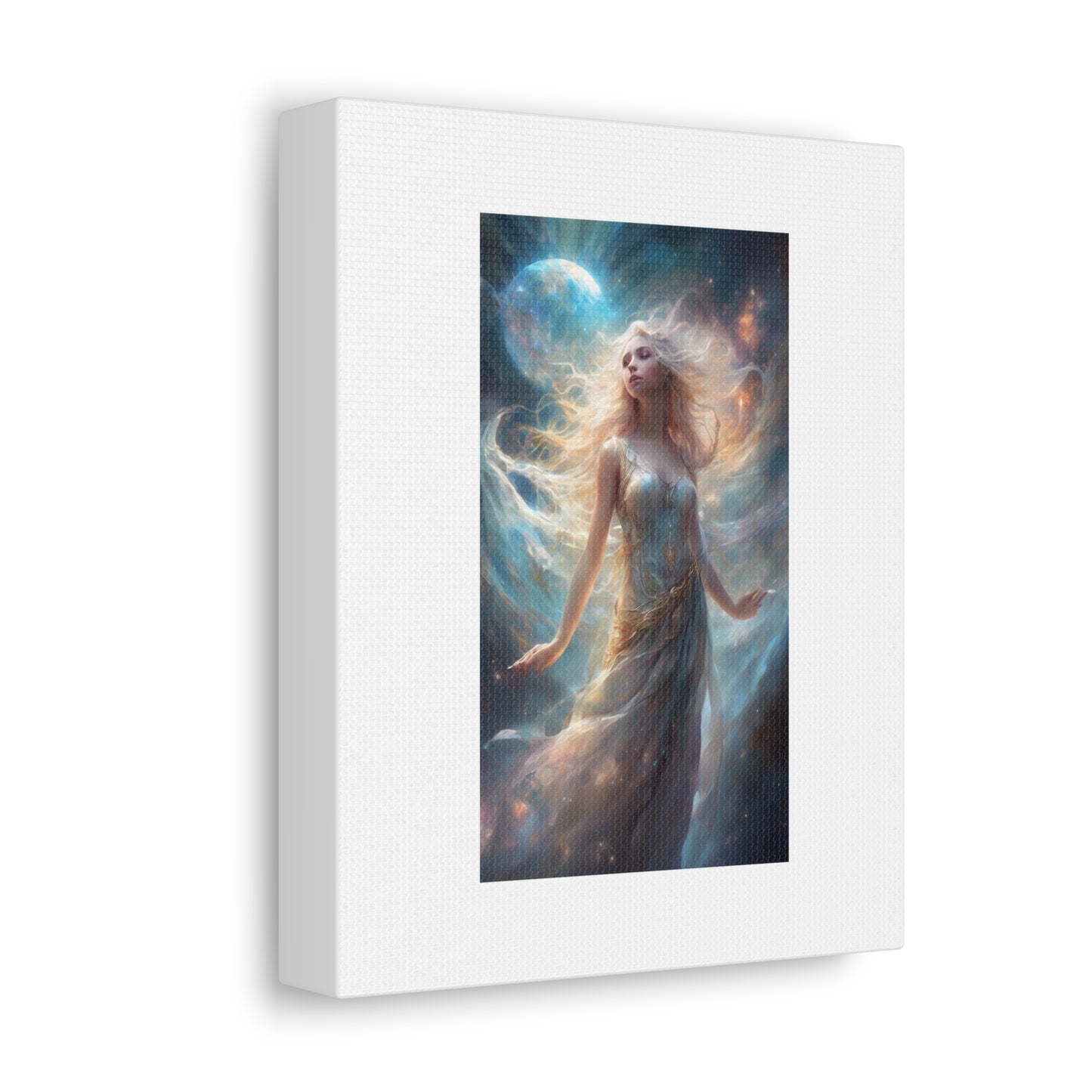 Moonlit Celestial Maiden Fantasy Portrait Canvas