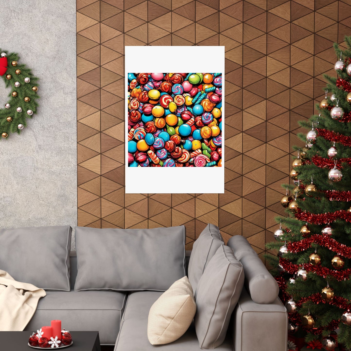 Colorful Candy Pattern Sweets Gift Art Poster