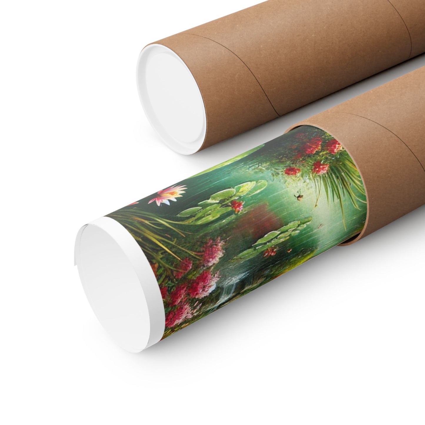 Spring Garden Gazebo Floral Landscape Poster