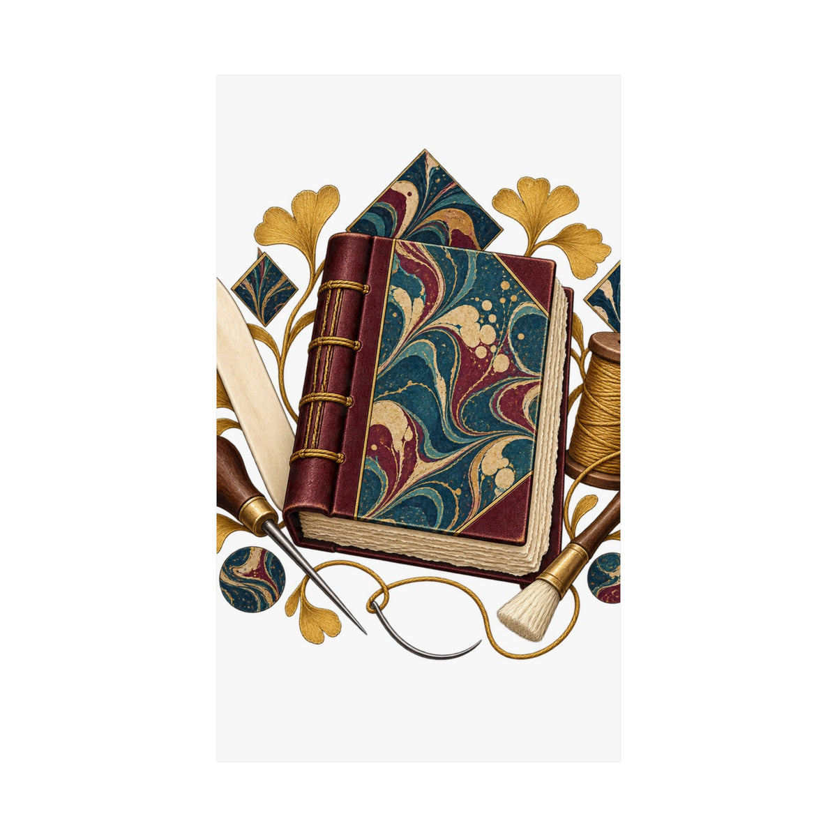 Traditional Marbled Bookbinding Workshop Poster